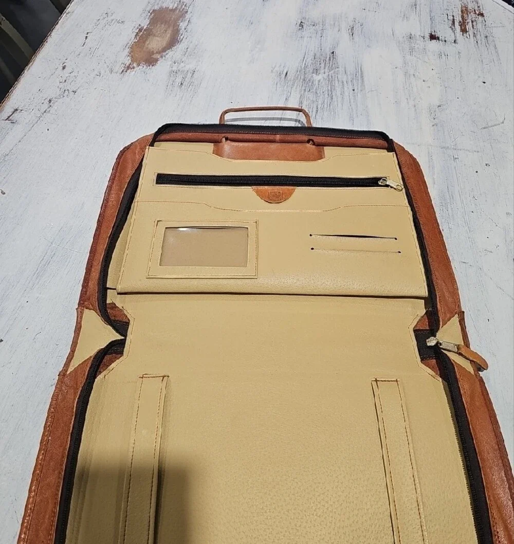 Hand-Tooled Brown Leather Clutch Wallet Made In Mexico